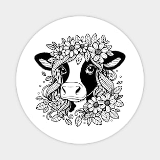 Floral Cow Magnet